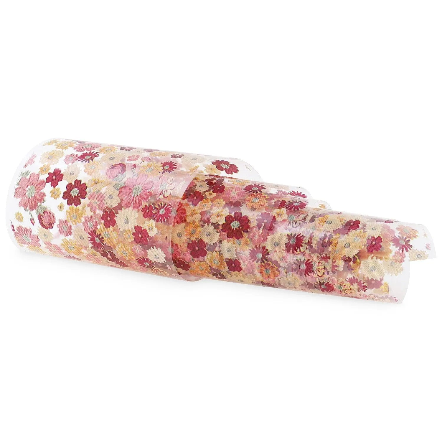 NF-034 Pink, Pastel Yellow & Orange Flowers - Transfer Foil Strip   Naio Nails