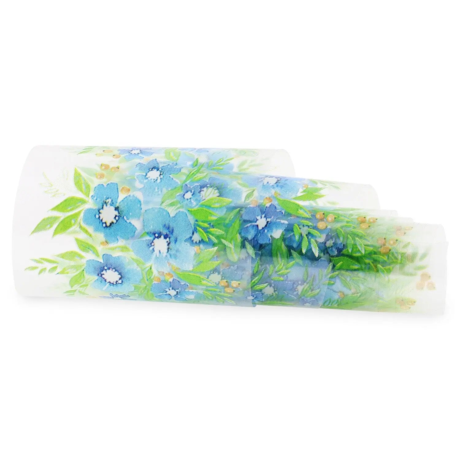 NF-035 Blue Floral - Transfer Foil Strip   Naio Nails