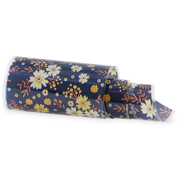 NF-036 Navy Backed Floral - Transfer Foil Strip