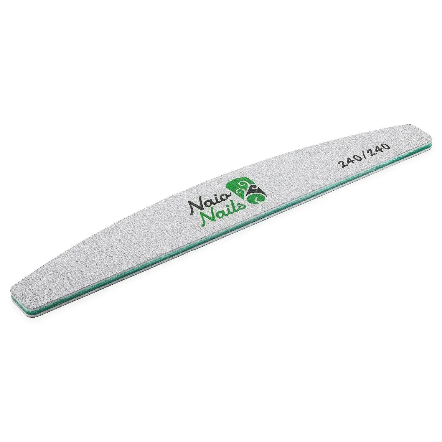 Zebra Grey Half Moon 240/240 Grit Nail File   Naio Nails