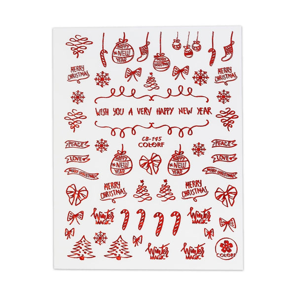 Christmas Sticker - Red Slogans & Candy Canes