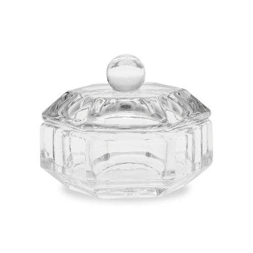 Plat et couvercle Dappen en cristal/verre - Forme hexagonale