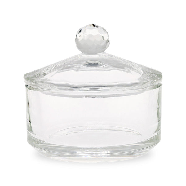 Large Crystal / Glass Dappen Dish & Lid - Circle Shape