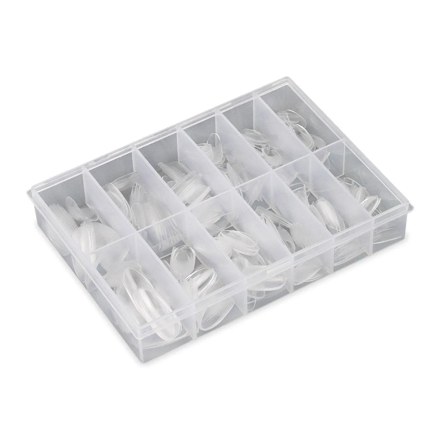 Full Cover Long Almond - Clear Nail Tips - 360 Tips   Naio Nails