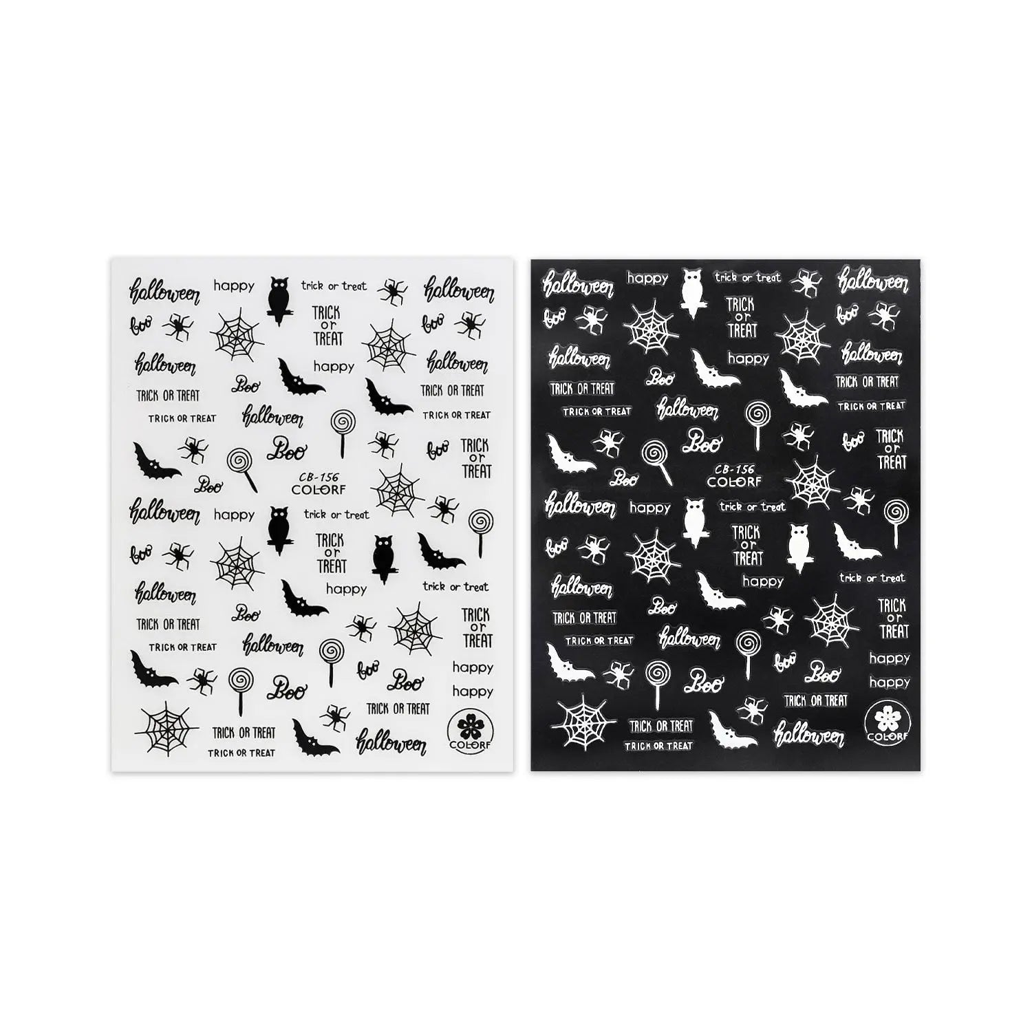 Halloween Stickers - Slogans, Bats & Owls   Naio Nails