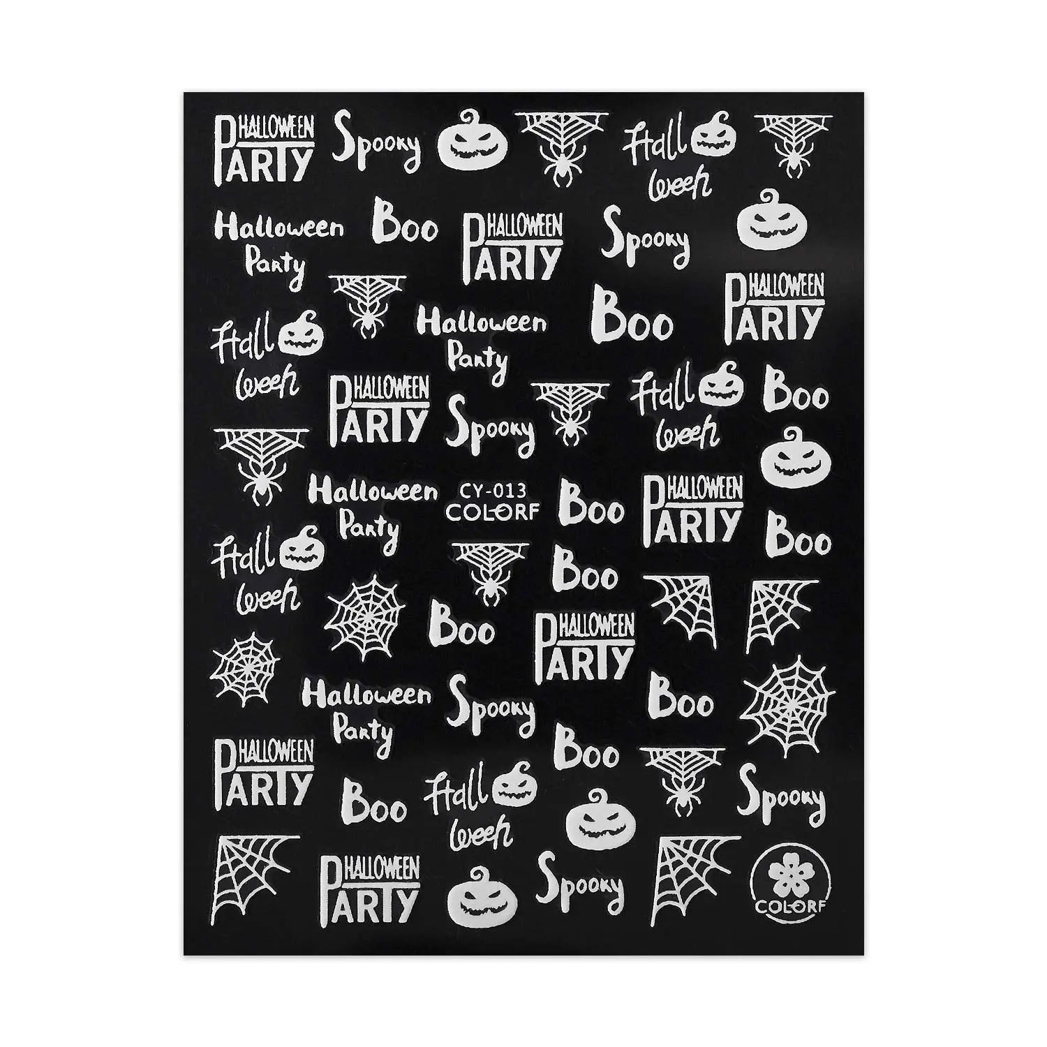 Glow in the Dark Halloween Stickers - Slogans & Webs   Naio Nails