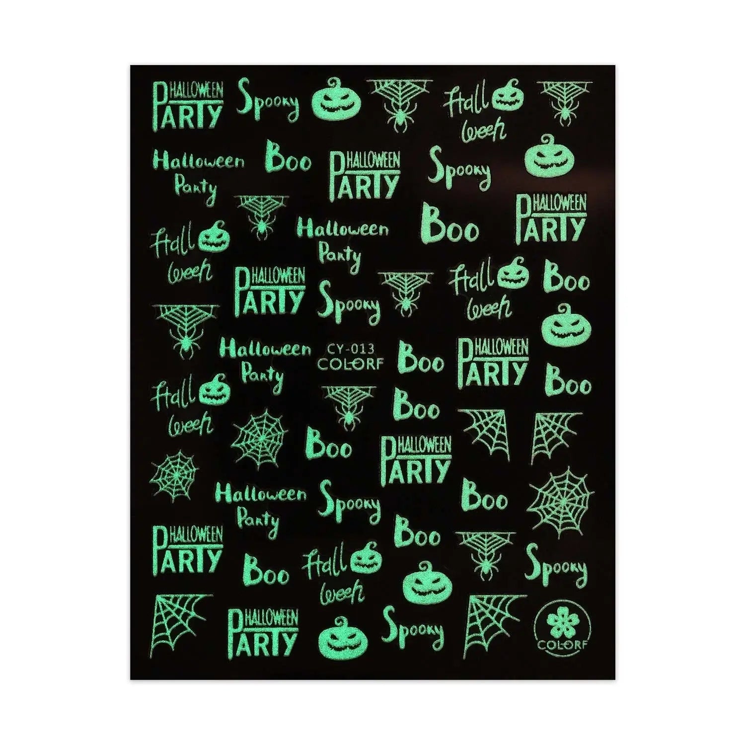 Glow in the Dark Halloween Stickers - Slogans & Webs   Naio Nails