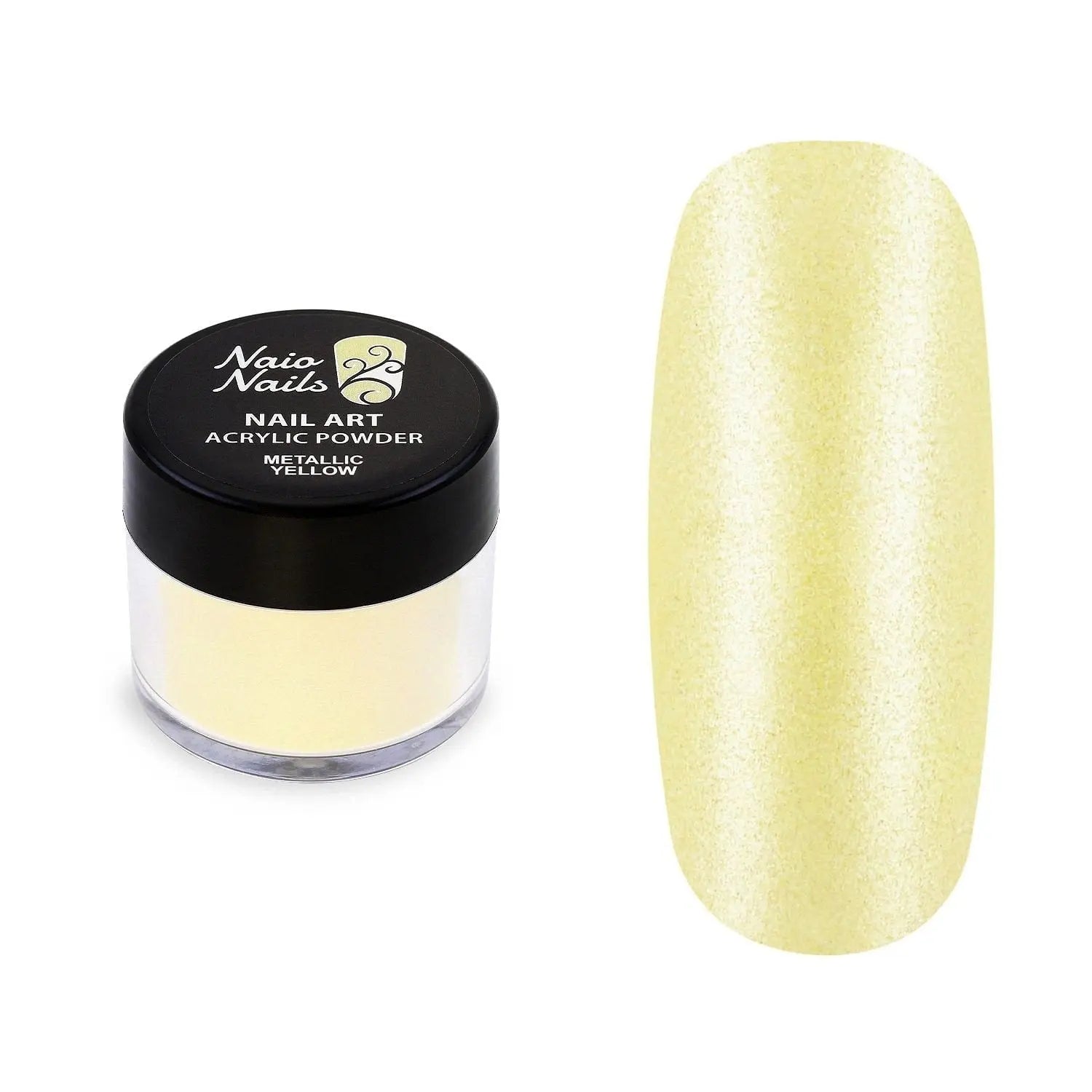Metallic Yellow Acrylic Powder - 12g   Naio Nails
