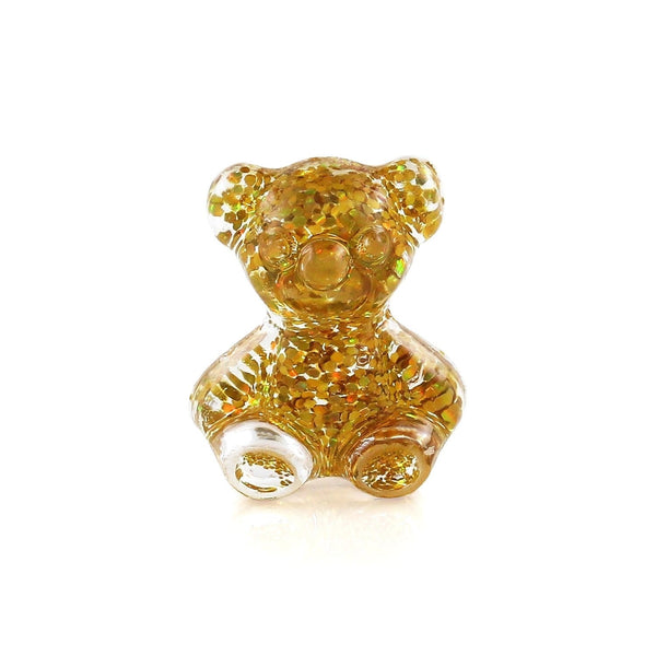 Pot van 5 Charms - Gouden Glitters Teddybear