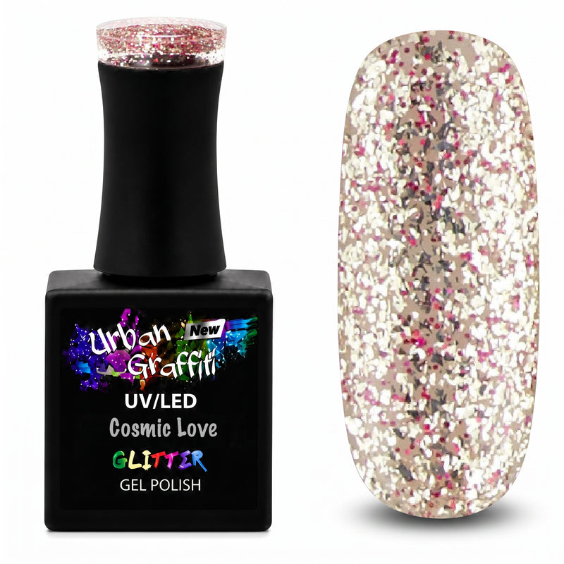 Cosmic Love - UGGP-A0916 Smalto Gel Glitter Oro e Rosso Urban Graffiti 15ml