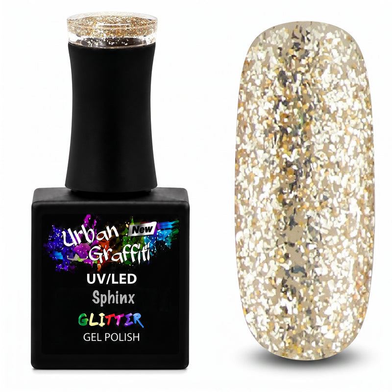 Sphinx - UGGP-A0917 Urban Graffiti - Smalto Gel Glitter Oro Chunky - 15ml