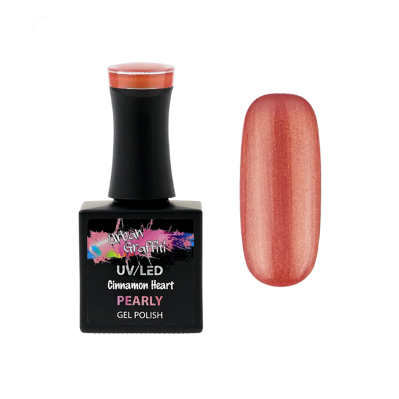 Cinnamon Heart - UGGP-A0904 Urban Graffiti Rood-Oranje Parel Gel Nagellak 15ml