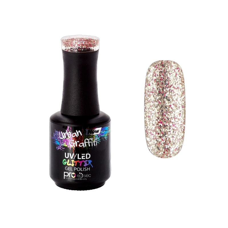 Cosmic Love - UGGP-A0916 Urban Graffiti Goud en Rood Glitter Gel Nagellak 15ml