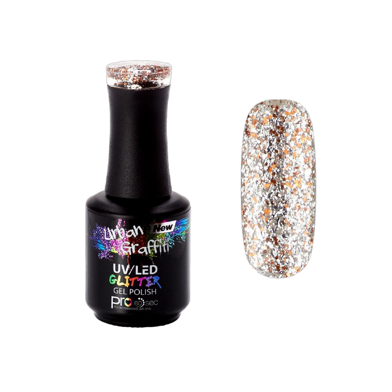 Diamond Ember - UGGP-A0911 Urban Graffiti Zilver en Goud Glitter Gel Nagellak 15ml