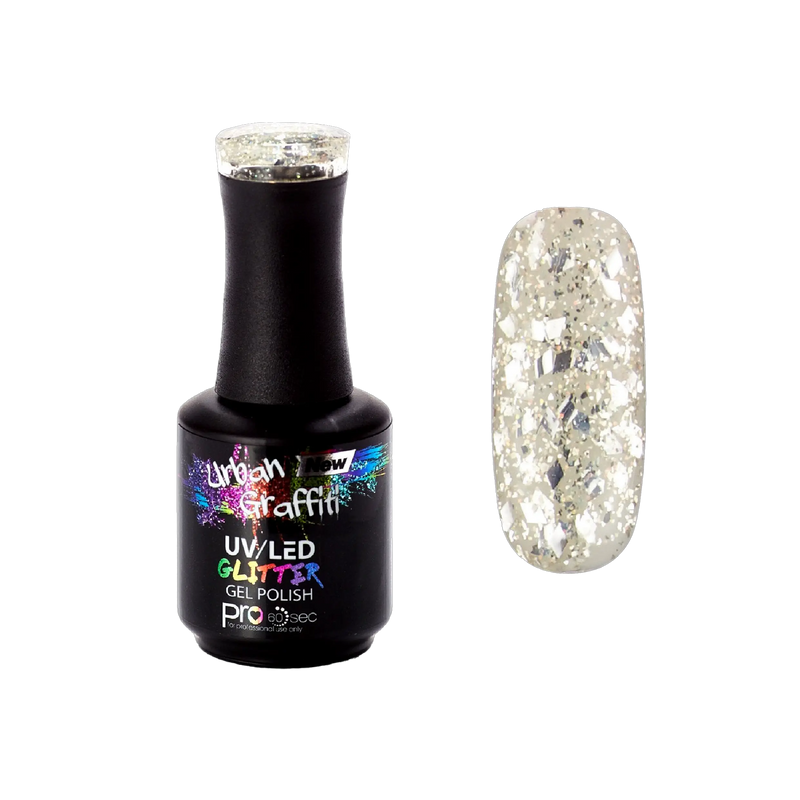 Diamond Eyes - UGGP-A0923 Urban Graffiti Zilveren Glitter Gel Nagellak 15ml